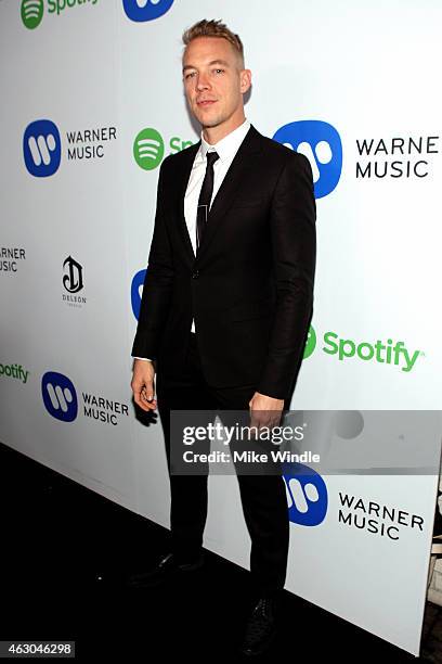 Diplo attends the Warner Music Group annual Grammy celebration at Chateau Marmont on February 8, 2015 in Los Angeles, California.