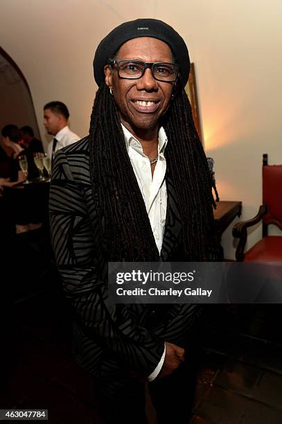 Musician Nile Rodgers attends the Warner Music Group annual Grammy celebration at Chateau Marmont on February 8, 2015 in Los Angeles, California.