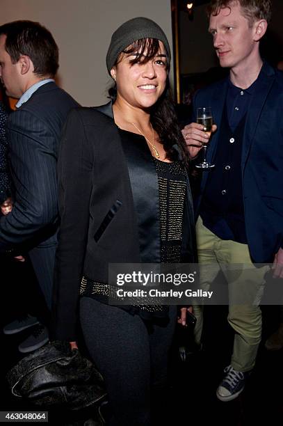 Actress Michelle Rodriguez attends the Warner Music Group annual Grammy celebration at Chateau Marmont on February 8, 2015 in Los Angeles, California.