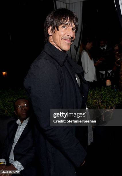 Recording artist Anthony Kiedis of the Red Hot Chili Peppers attends the Warner Music Group annual Grammy celebration at Chateau Marmont on February...