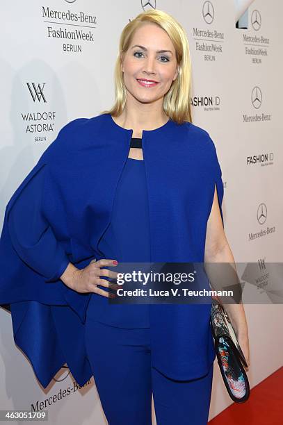 Judith Rakers attends the Laurel show during Mercedes-Benz Fashion Week Autumn/Winter 2014/15 at Brandenburg Gate on January 16, 2014 in Berlin,...