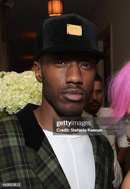 Rapper Kid Cudi attends the Warner Music Group annual Grammy celebration at Chateau Marmont on February 8, 2015 in Los Angeles, California.