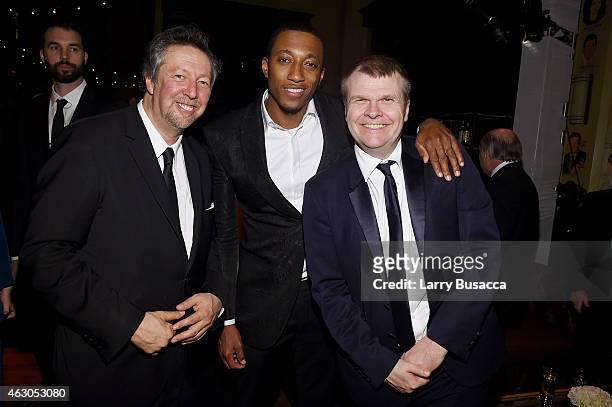Promotion at Red Danny Buch, recording artist Lecrae, Chairman of Columbia Records Rob Stringer attend the Sony Music Entertainment 2015 Post-Grammy...