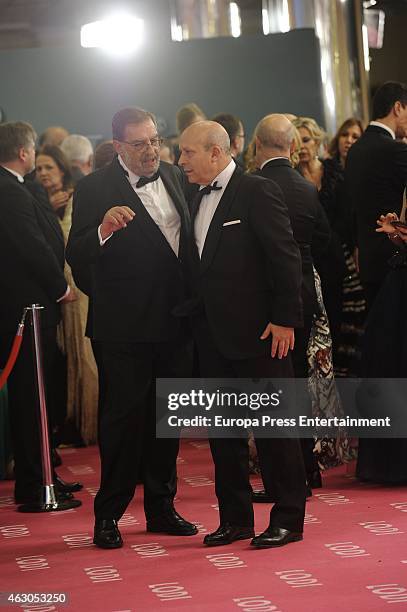 Enrique Gonzalez Macho and Jose Ignacio Wert attend Goya Cinema Awards 2015 at Centro de Congresos Principe Felipe on February 7, 2015 in Madrid,...