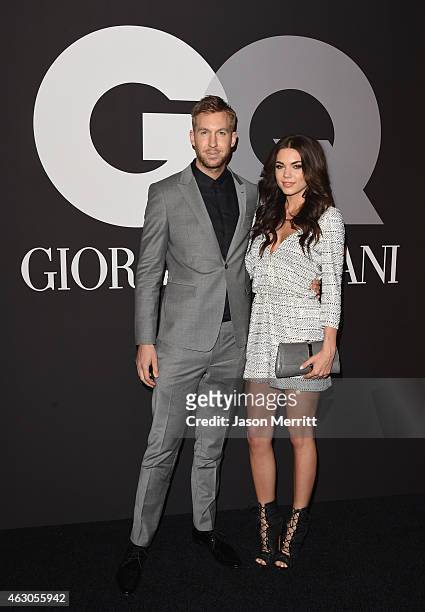 Recording artist Calvin Harris and model Aarika Wolf attend GQ and Giorgio Armani Grammys After Party at Hollywood Athletic Club on February 8, 2015...