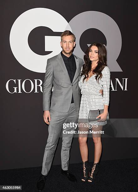 Recording artist Calvin Harris and model Aarika Wolf attend GQ and Giorgio Armani Grammys After Party at Hollywood Athletic Club on February 8, 2015...