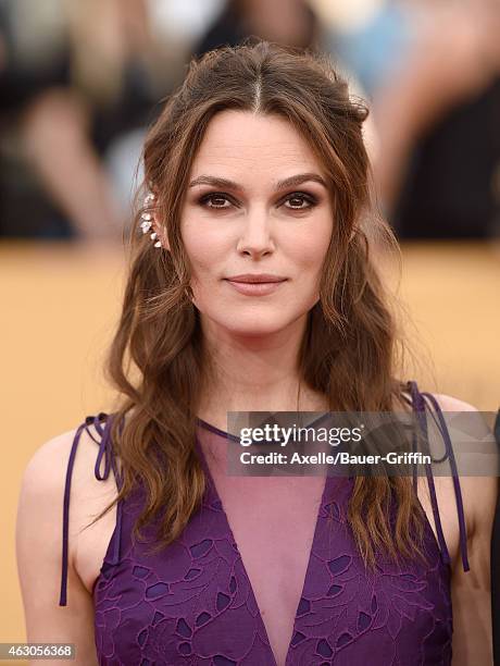 Actress Keira Knightley arrives at the 21st Annual Screen Actors Guild Awards at The Shrine Auditorium on January 25, 2015 in Los Angeles, California.