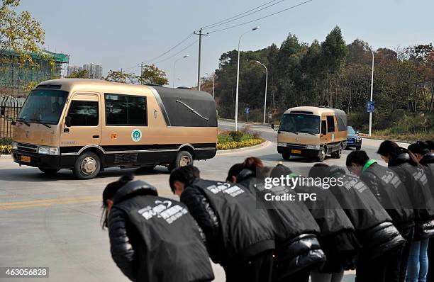 The remains of TransAsia air crash were sent to Xiamen 09th February, 2015 in Xiamen, Fujian, China.