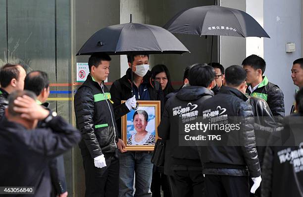 The remains of TransAsia air crash were sent to Xiamen 09th February, 2015 in Xiamen, Fujian, China.