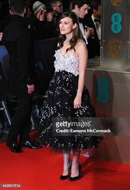 Keira Knightley attends the EE British Academy Film Awards at The Royal Opera House on February 8, 2015 in London, England.