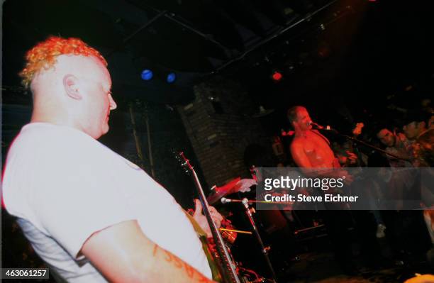 American musicians Eric Wilson and Bradley Nowell , of Sublime, perform at the Wetlands Preserve nightclub , New York, New York, April 11, 1996.