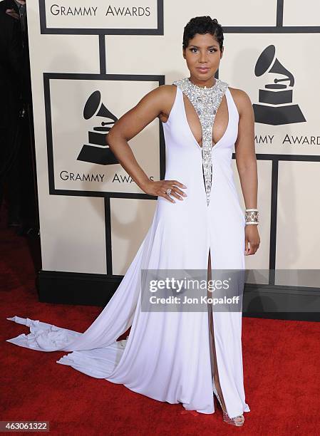 Singer Toni Braxton arrives at the 57th GRAMMY Awards at Staples Center on February 8, 2015 in Los Angeles, California.