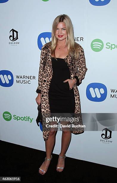 Model/singer Jennifer Ackerman attends the Warner Music Group annual Grammy celebration at Chateau Marmont on February 8, 2015 in Los Angeles,...