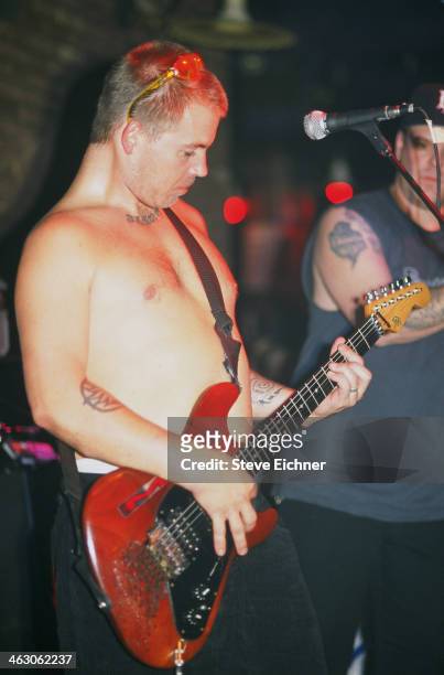 American musician Bradley Nowell , of Sublime, performs at the Wetlands Preserve nightclub , New York, New York, April 11, 1996.