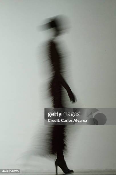 Model walks the runway at the Esther Noriega show during Madrid Fashion Week Fall/Winter 2015/16 at Ifema on February 9, 2015 in Madrid, Spain.