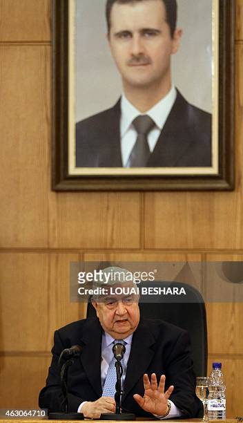 Syrian Deputy Prime Minister, Foreign and Expatriates Minister Walid Muallem speaks during a news conference with Minister of Foreign Affairs of...