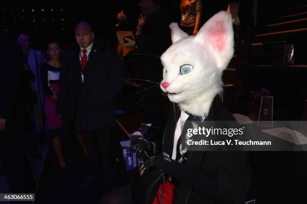 Cat attends the Laurel show during Mercedes-Benz Fashion Week Autumn/Winter 2014/15 at Brandenburg Gate on January 16, 2014 in Berlin, Germany.