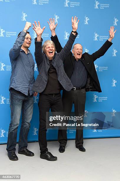 Clemens Meyer, Andreas Dresen and Wolfgang Kohlhaase attend the 'As We Were Dreaming' photocall during the 65th Berlinale International Film Festival...