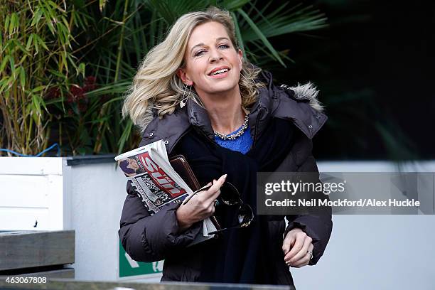 Katie Hopkins seen leaving the ITV Studios after an appearance on 'Loose Women' on February 9, 2015 in London, England.