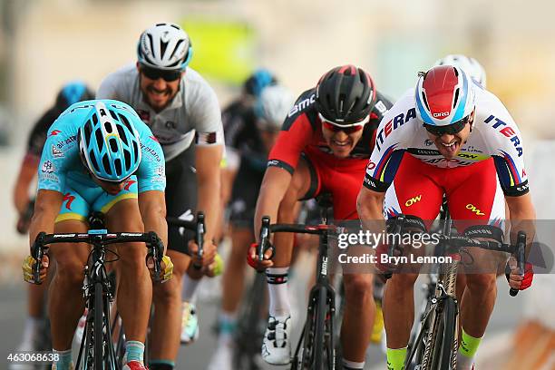 Alexander Kristoff of Norway and Team Katusha srpints for the finishline on his way to winning stage two of the 2015 Tour of Qatar, a 187km stage...