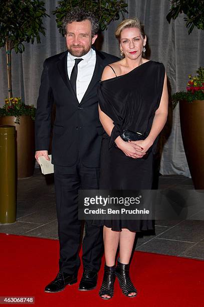 Eddie Marsan and Janine Schneider attend the after party for the EE British Academy Film Awards at The Grosvenor House Hotel on February 8, 2015 in...