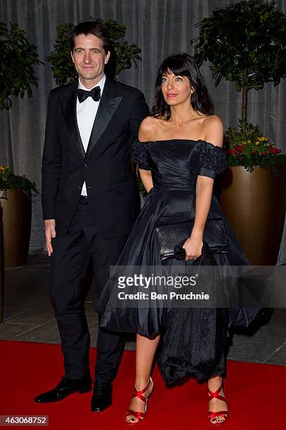 Claudia Winkleman and Kris Thykier attend the after party for the EE British Academy Film Awards at The Grosvenor House Hotel on February 8, 2015 in...