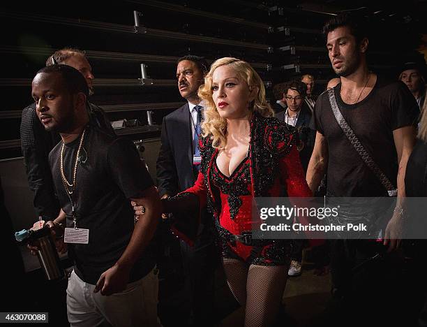 Madonna attends the The 57th Annual GRAMMY Awards on February 8, 2015 in Los Angeles, California.