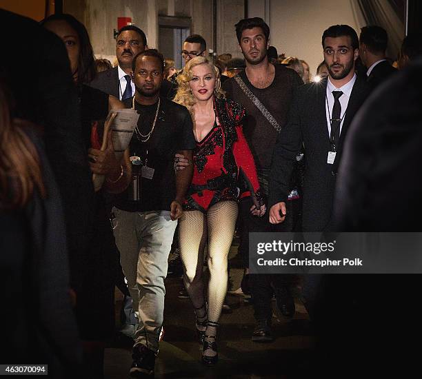 Madonna attends the The 57th Annual GRAMMY Awards on February 8, 2015 in Los Angeles, California.