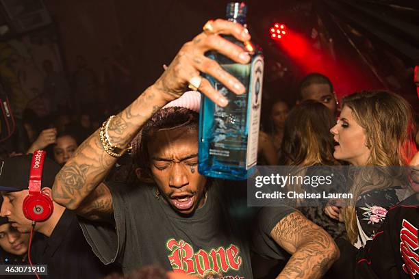 Rapper Wiz Khalifa attends his post-Grammy party at Project La on February 8, 2015 in Los Angeles, California.