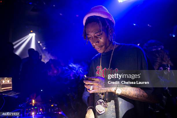 Rapper Wiz Khalifa attends his post-Grammy party at Project La on February 8, 2015 in Los Angeles, California.