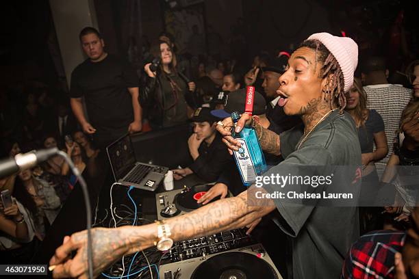 Rapper Wiz Khalifa attends his post-Grammy party at Project La on February 8, 2015 in Los Angeles, California.