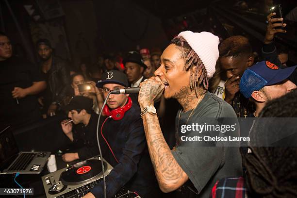 Rapper Wiz Khalifa attends his post-Grammy party at Project La on February 8, 2015 in Los Angeles, California.