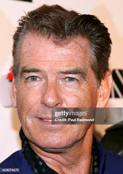 Actor Pierce Brosnan attends the Sunset Marquis Hotel and Rock Against Trafficking GRAMMY After Party at Exchange LA on February 8, 2015 in Los...