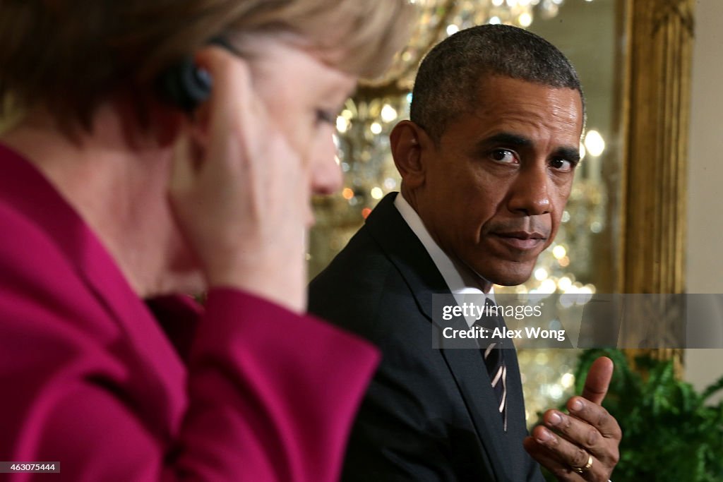 Obama And German Chancellor Merkel Hold Joint Press Conference At White House