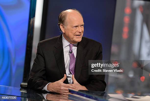 Former Philadelphia Federal Reserve President Charles Plosser visits "Opening Bell with Maria Bartiromo" at FOX Business Network at FOX Studios on...