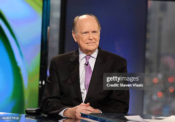 Former Philadelphia Federal Reserve President Charles Plosser visits "Opening Bell with Maria Bartiromo" at FOX Business Network at FOX Studios on...