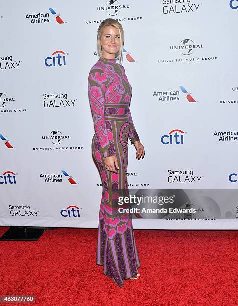 Musician Megan McAllister of the band Fairground Saints arrives at the Universal Music Group Post Grammy Party presented by American Airlines and...