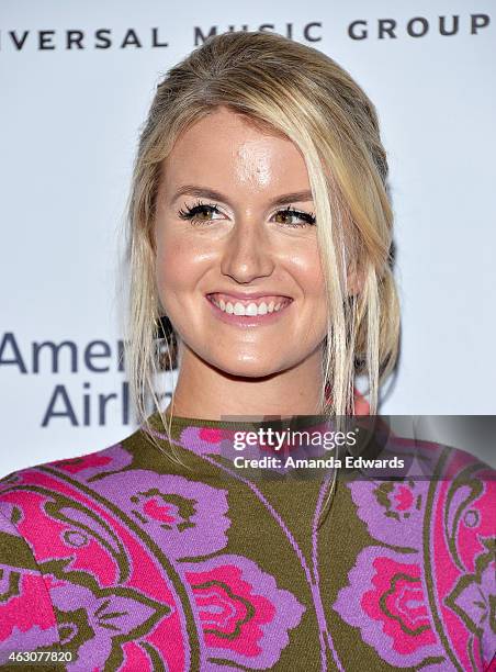 Musician Megan McAllister of the band Fairground Saints arrives at the Universal Music Group Post Grammy Party presented by American Airlines and...