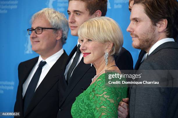 Simon Curtis, Max Irons, Helen Mirren, Ryan Reynolds and Daniel Bruehl attend the 'Woman in Gold' photocall during the 65th Berlinale International...