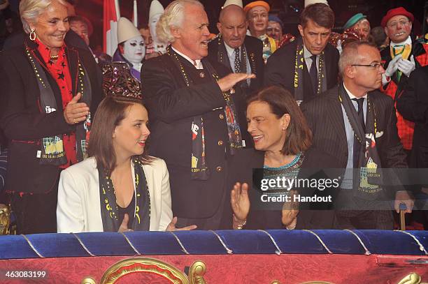 In this handout image provided by the Palais Princier de Monaco, Pauline Ducruet and Princess Stephanie of Monaco attend the 38th International...