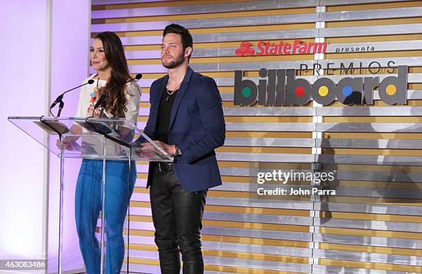 Gabriela Vergara and Gabriel Coronel attends Billboard Latin 2015 Finalists Nominations Press Conference on February 9, 2015 in Doral, Florida.