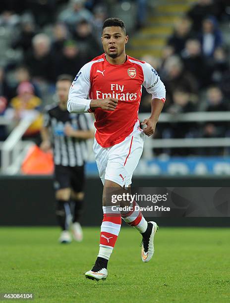 Serge Gnabry of Arsenal during the match between Newcastle United and Arsenal in the Barclays U21 Premier League at St. James Park on February 9,...