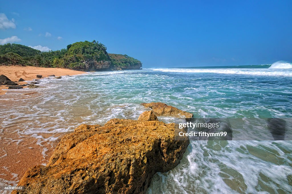 Java indonesia - KraKal Beach - blue ocean