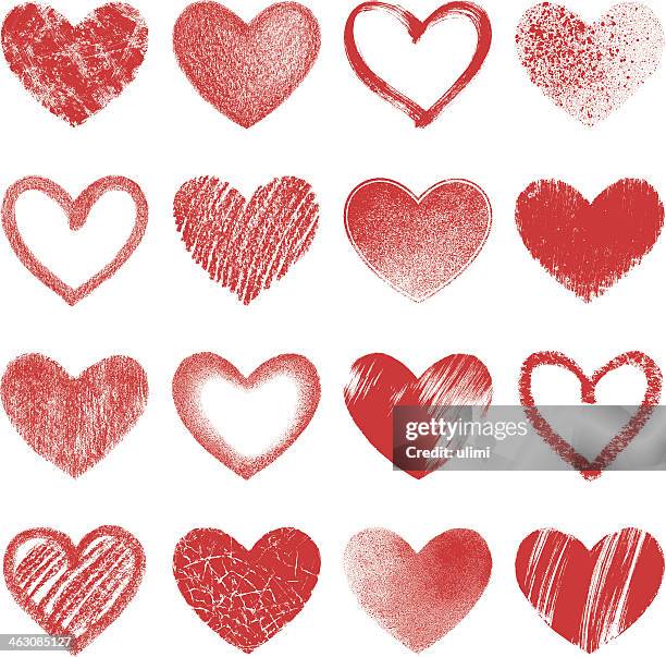 hearts - heart sketch stock illustrations