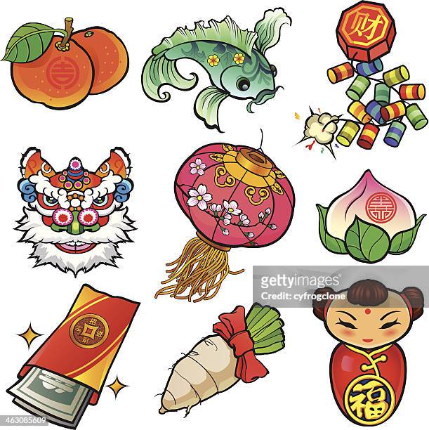 ilustrações de stock, clip art, desenhos animados e ícones de ícone do ano novo chinês - gold fish