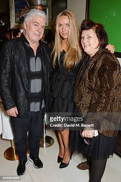 Tim Blanks, Collette Dinnigan and Suzy Menkes attend the launch of new book "Obsessive Creative" by Collette Dinnigan at Mr Chow on February 9, 2015...
