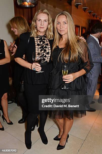 Gael Boglione and Collette Dinnigan attend the launch of new book "Obsessive Creative" by Collette Dinnigan at Mr Chow on February 9, 2015 in London,...