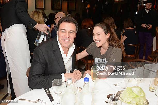 Andre Balazs and Tallulah Harlech attend the launch of new book "Obsessive Creative" by Collette Dinnigan at Mr Chow on February 9, 2015 in London,...