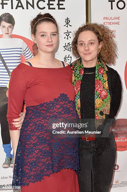 Pauline Etienne and Alice de Lencquesaing attend the 'Tokyo Fiancee' Paris Premiere at UGC Cine Cite des Halles on February 9, 2015 in Paris, France.