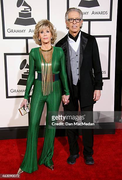 Richard Perry and Jane Fonda attend The 57th Annual GRAMMY Awards at the STAPLES Center on February 8, 2015 in Los Angeles, California.